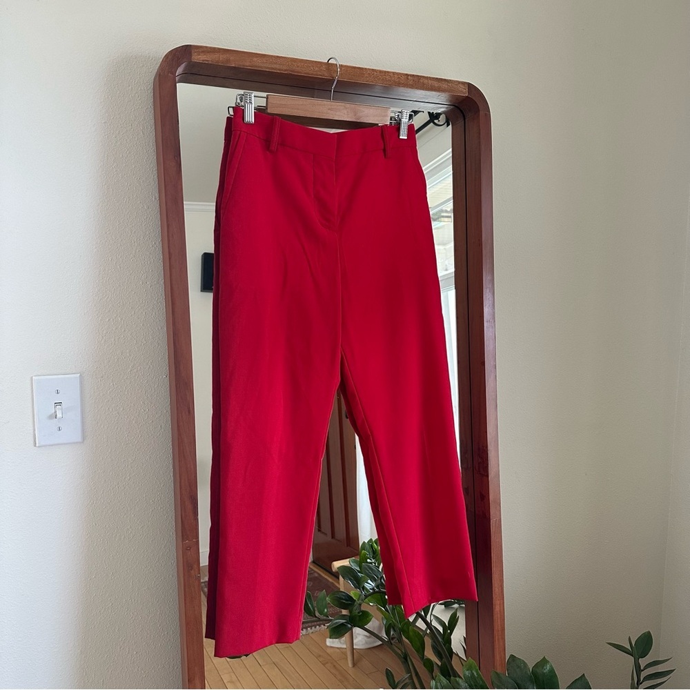 Marni High Rise Straight Trouser Pants Red Made in Italy Designer Womens 38 US 2